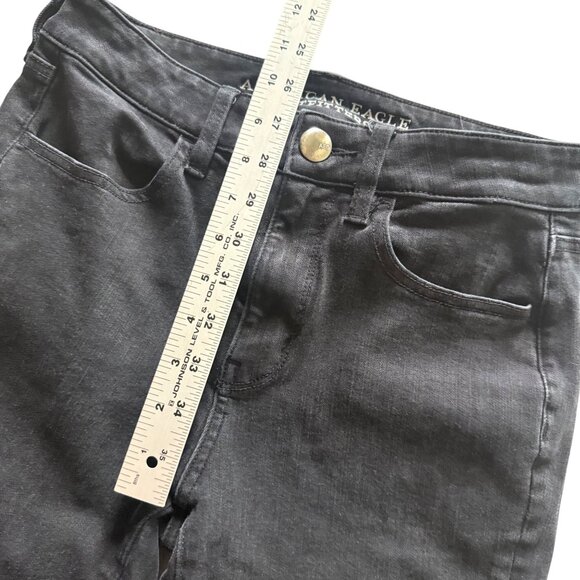 American Eagle Outfitters Hi-Rise Jegging 360 Super Stretch Black Denim Size 4 S - Picture 8 of 8